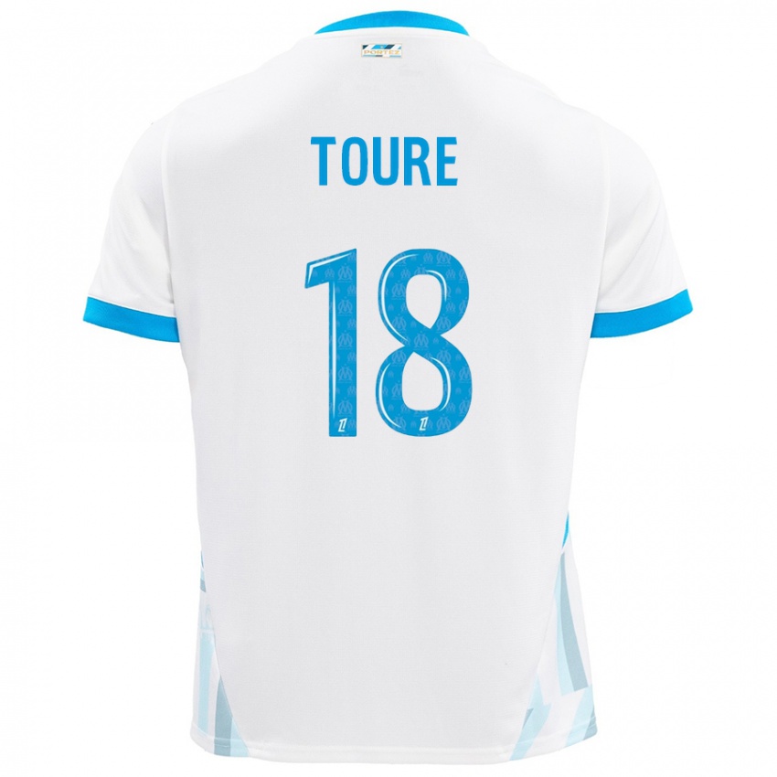 Bambino Maglia Isaak Toure #18 Bianco Azzurro Kit Gara Home 2024/25 Maglietta