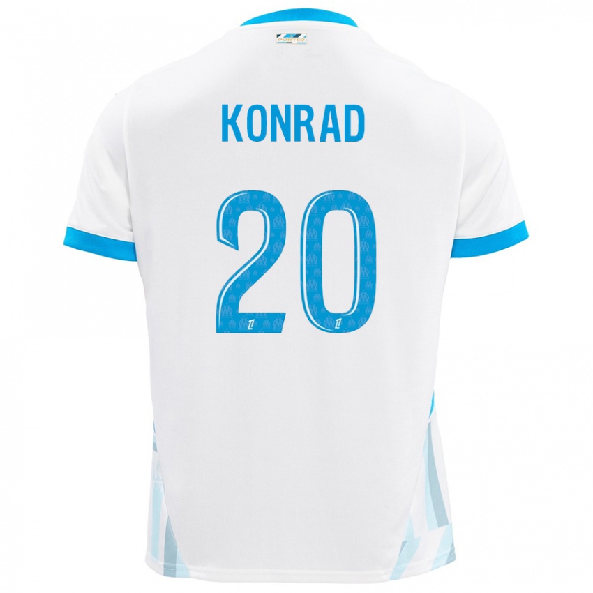 Bambino Maglia Konrad De La Fuente #20 Bianco Azzurro Kit Gara Home 2024/25 Maglietta