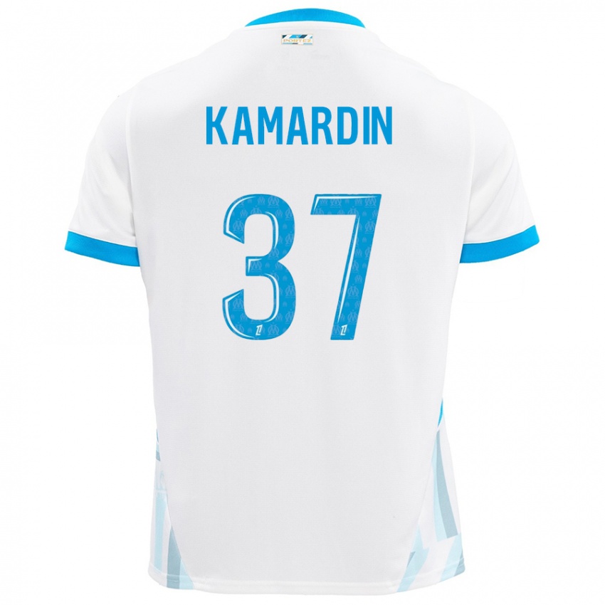 Bambino Maglia Aaron Kamardin #37 Bianco Azzurro Kit Gara Home 2024/25 Maglietta