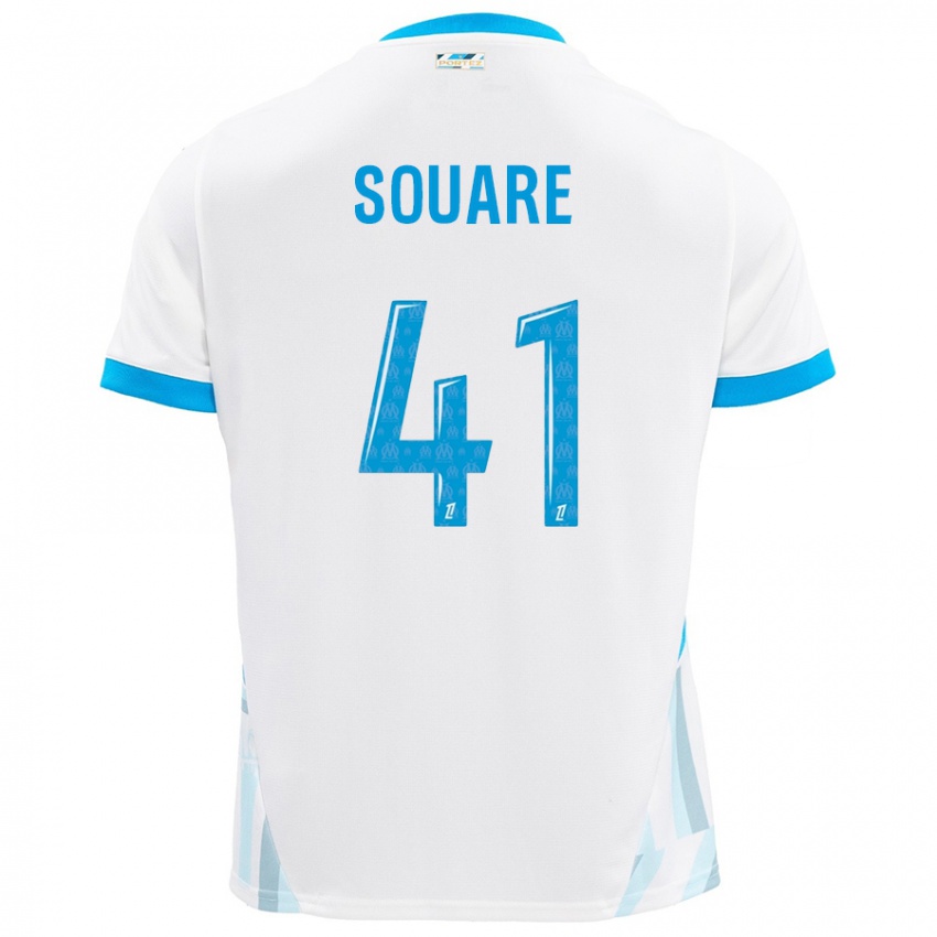 Bambino Maglia Cheick Souare #41 Bianco Azzurro Kit Gara Home 2024/25 Maglietta