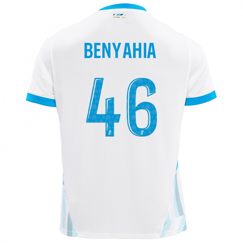 Bambino Maglia Aylan Benyahia-Tani #46 Bianco Azzurro Kit Gara Home 2024/25 Maglietta