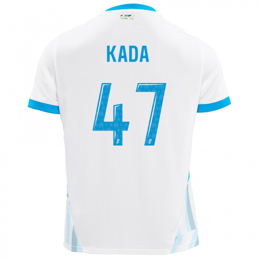 Bambino Maglia Joakim Kada #47 Bianco Azzurro Kit Gara Home 2024/25 Maglietta