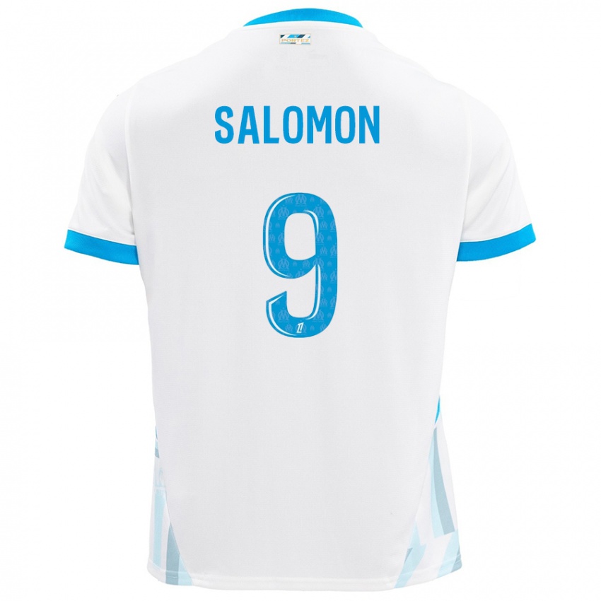 Bambino Maglia Maeva Salomon #9 Bianco Azzurro Kit Gara Home 2024/25 Maglietta