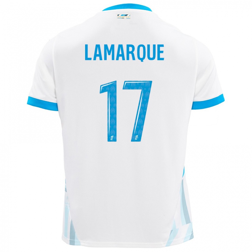 Bambino Maglia Alais Lamarque #17 Bianco Azzurro Kit Gara Home 2024/25 Maglietta