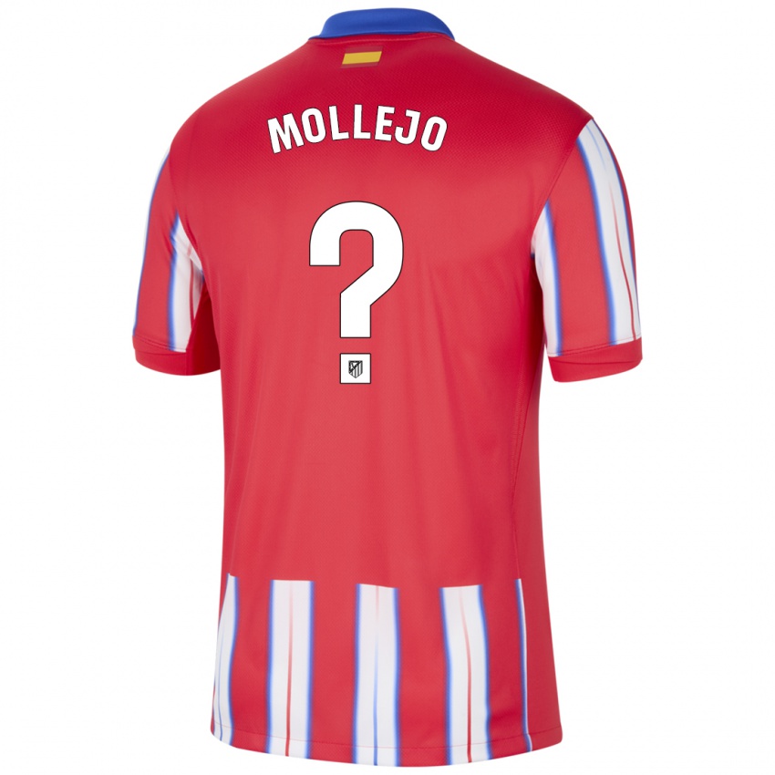 Bambino Maglia Victor Mollejo #0 Rosso Bianco Blu Kit Gara Home 2024/25 Maglietta