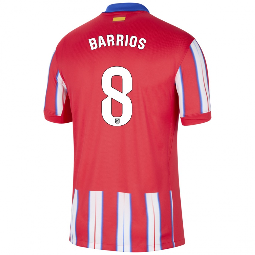 Bambino Maglia Pablo Barrios #8 Rosso Bianco Blu Kit Gara Home 2024/25 Maglietta