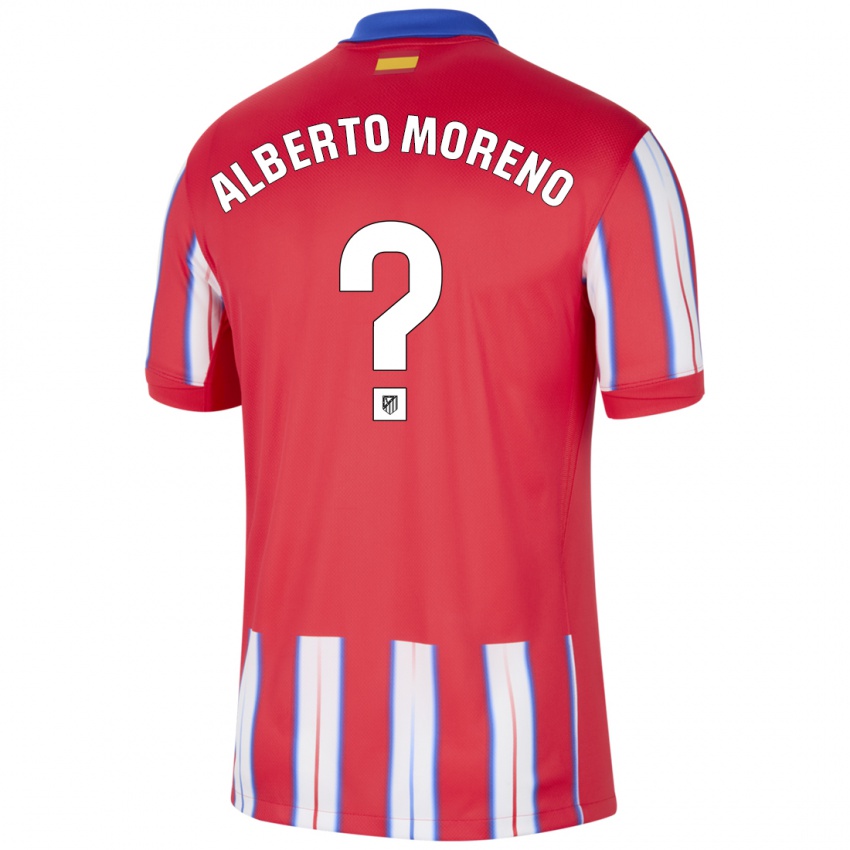 Bambino Maglia Alberto Moreno #0 Rosso Bianco Blu Kit Gara Home 2024/25 Maglietta