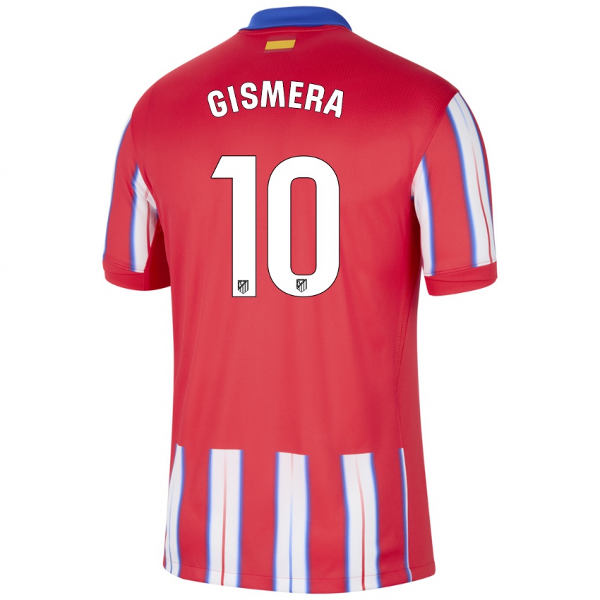 Bambino Maglia Aitor Gismera #10 Rosso Bianco Blu Kit Gara Home 2024/25 Maglietta