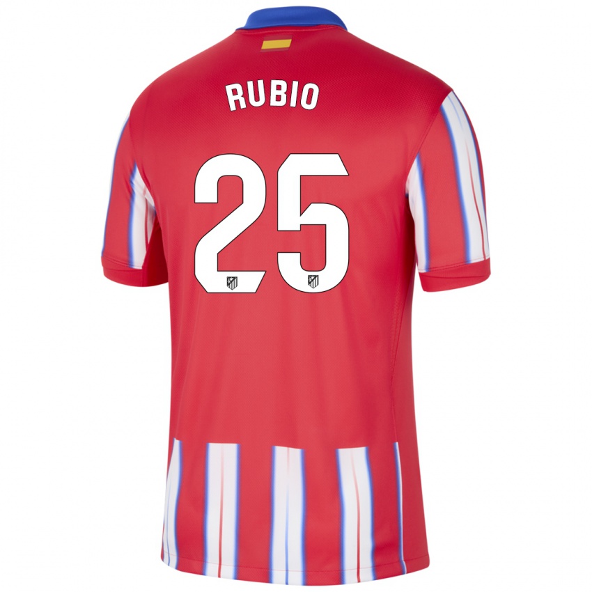 Bambino Maglia Daniel Rubio #25 Rosso Bianco Blu Kit Gara Home 2024/25 Maglietta