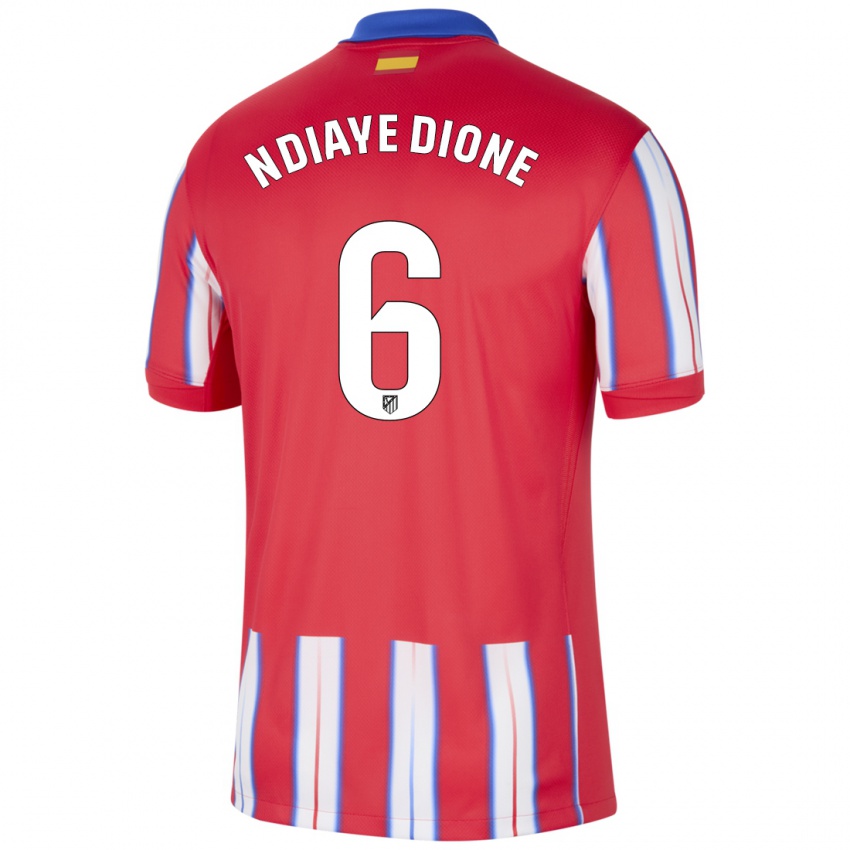 Bambino Maglia Assane Ndiaye Dione #6 Rosso Bianco Blu Kit Gara Home 2024/25 Maglietta