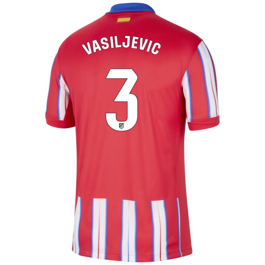 Bambino Maglia Ivan Vasiljevic #3 Rosso Bianco Blu Kit Gara Home 2024/25 Maglietta