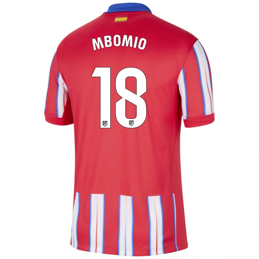 Bambino Maglia Rony Mbomio #18 Rosso Bianco Blu Kit Gara Home 2024/25 Maglietta