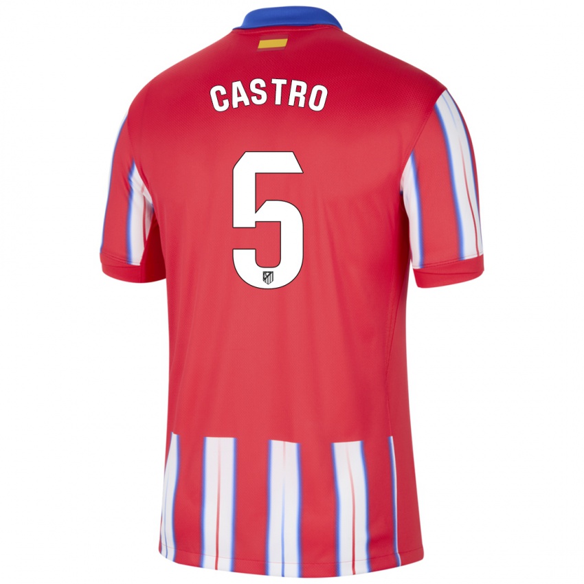 Bambino Maglia Oscar Castro #5 Rosso Bianco Blu Kit Gara Home 2024/25 Maglietta