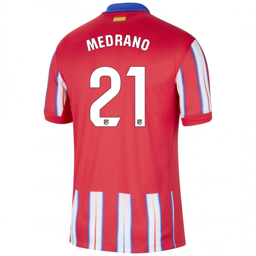 Bambino Maglia Fernando Medrano #21 Rosso Bianco Blu Kit Gara Home 2024/25 Maglietta