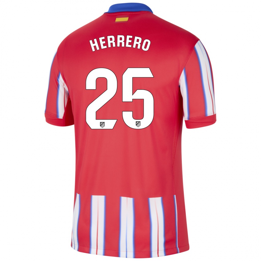 Bambino Maglia Alex Herrero #25 Rosso Bianco Blu Kit Gara Home 2024/25 Maglietta