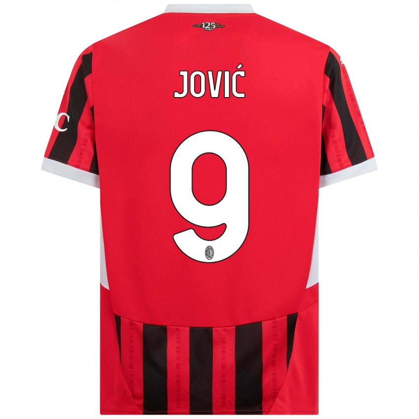 Bambino Maglia Luka Jovic #9 Rosso Nero Kit Gara Home 2024/25 Maglietta