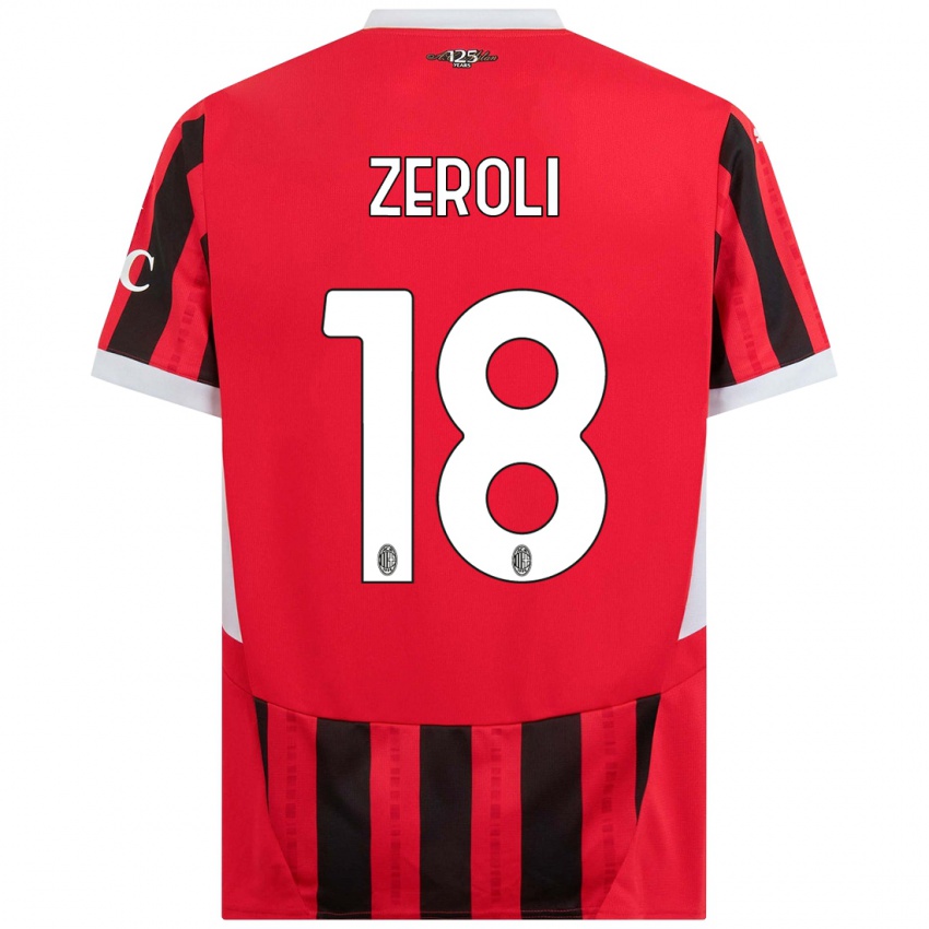 Bambino Maglia Kevin Zeroli #18 Rosso Nero Kit Gara Home 2024/25 Maglietta