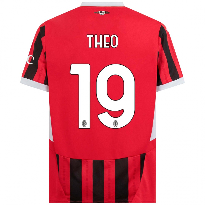 Bambino Maglia Theo Hernandez #19 Rosso Nero Kit Gara Home 2024/25 Maglietta