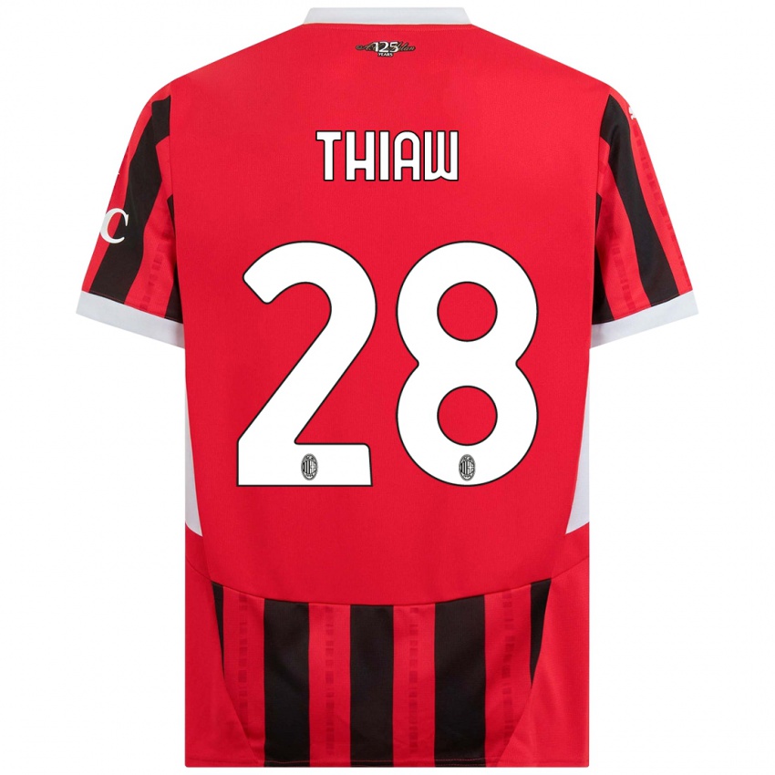 Bambino Maglia Malick Thiaw #28 Rosso Nero Kit Gara Home 2024/25 Maglietta