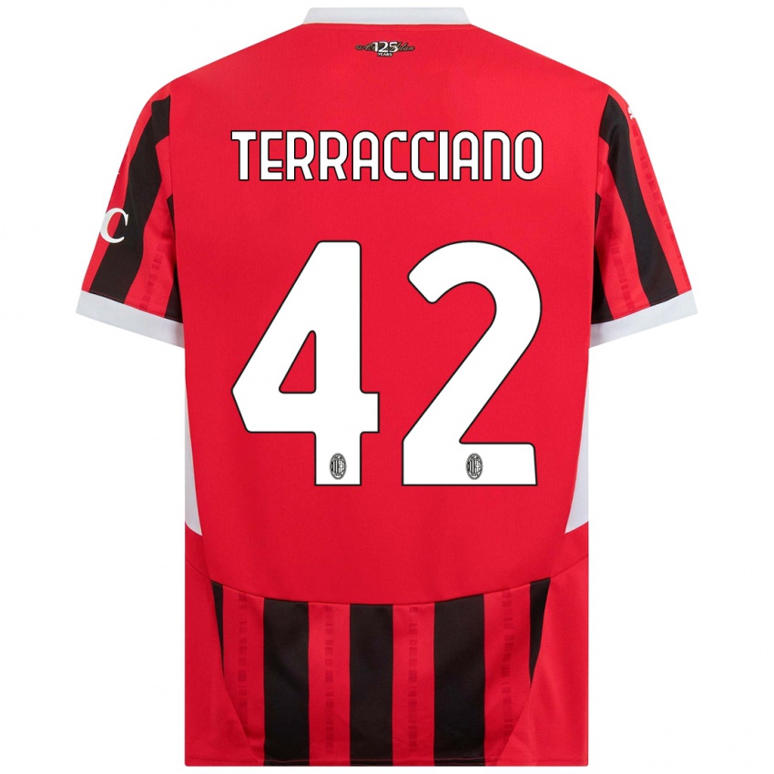 Bambino Maglia Filippo Terracciano #42 Rosso Nero Kit Gara Home 2024/25 Maglietta