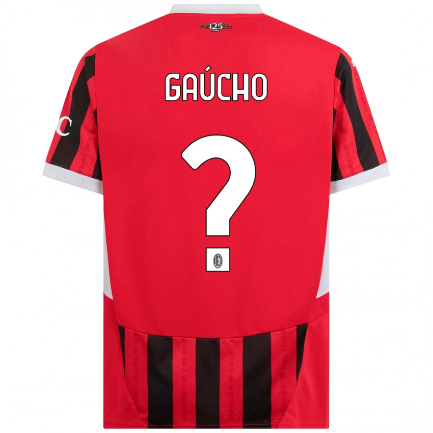 Bambino Maglia Estevan Gaúcho #0 Rosso Nero Kit Gara Home 2024/25 Maglietta