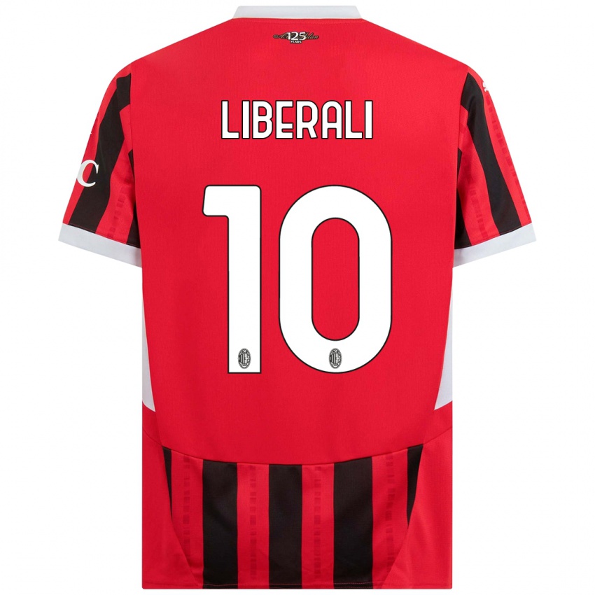 Bambino Maglia Mattia Liberali #10 Rosso Nero Kit Gara Home 2024/25 Maglietta