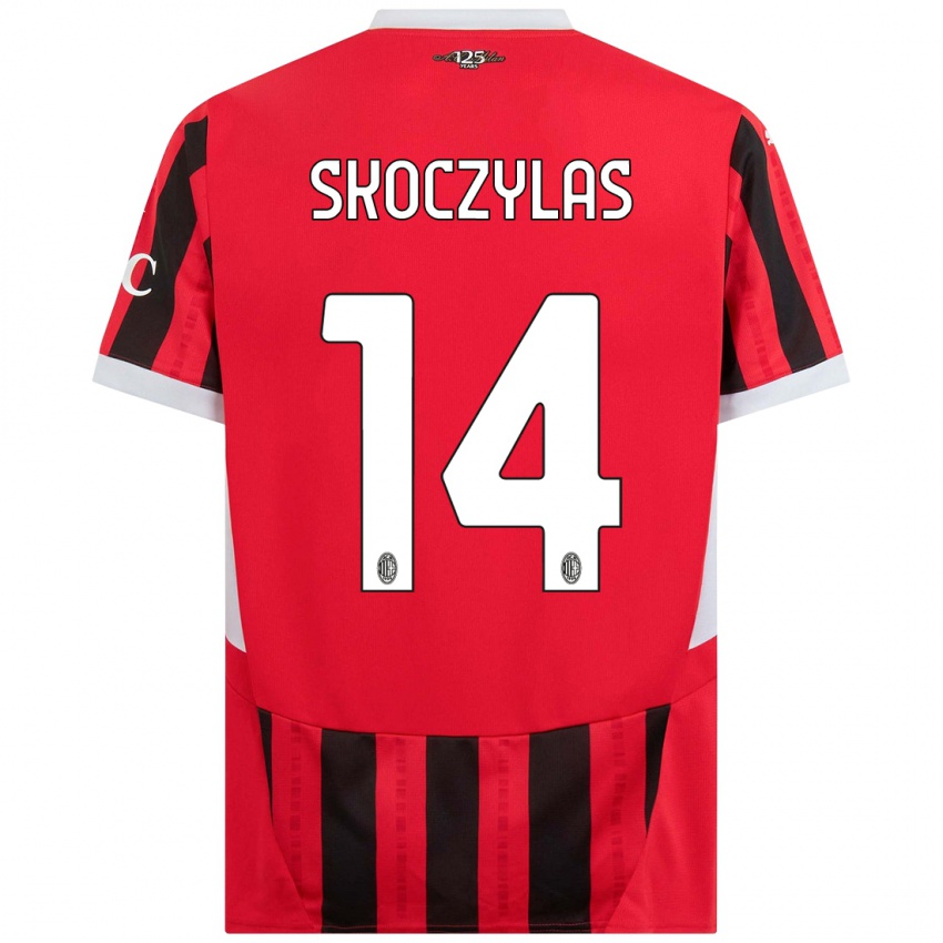 Bambino Maglia Mateusz Skoczylas #14 Rosso Nero Kit Gara Home 2024/25 Maglietta