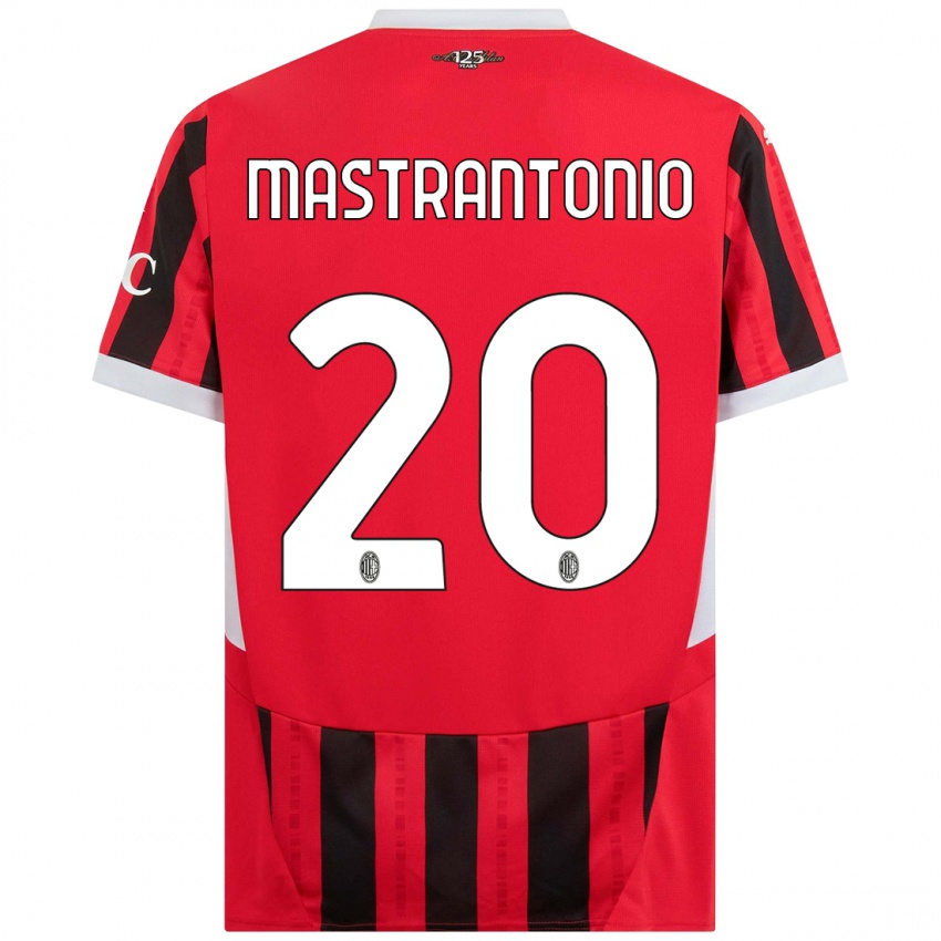 Bambino Maglia Davide Mastrantonio #20 Rosso Nero Kit Gara Home 2024/25 Maglietta