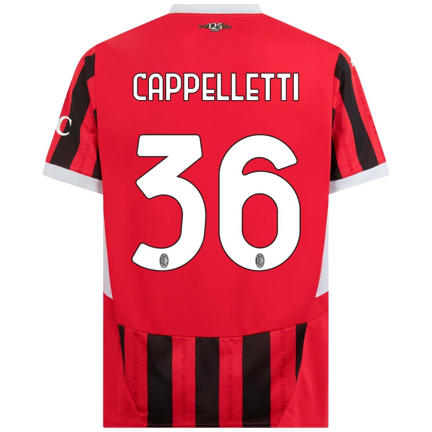 Bambino Maglia Mattia Cappelletti #36 Rosso Nero Kit Gara Home 2024/25 Maglietta