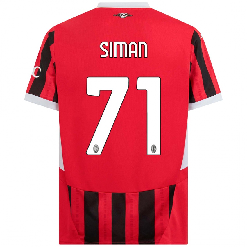 Bambino Maglia Alexandru Șiman #71 Rosso Nero Kit Gara Home 2024/25 Maglietta