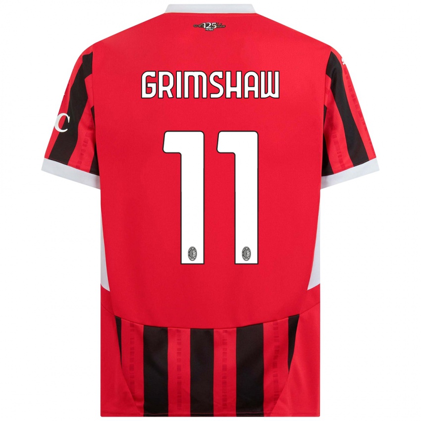 Bambino Maglia Christy Grimshaw #11 Rosso Nero Kit Gara Home 2024/25 Maglietta