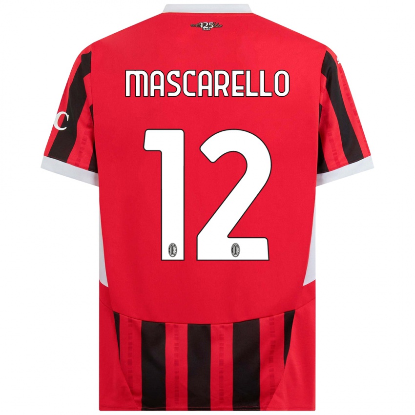 Bambino Maglia Marta Mascarello #12 Rosso Nero Kit Gara Home 2024/25 Maglietta