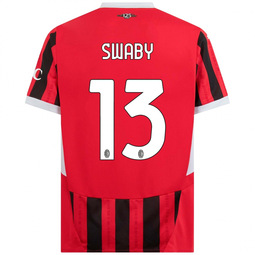 Bambino Maglia Allyson Swaby #13 Rosso Nero Kit Gara Home 2024/25 Maglietta