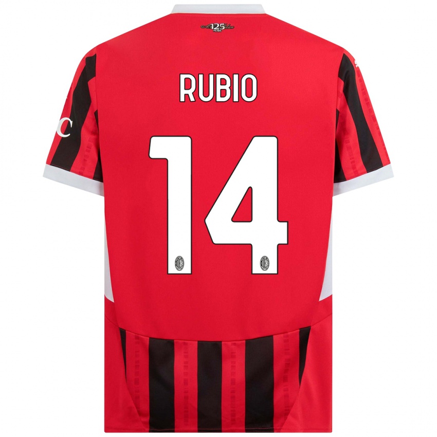 Bambino Maglia Silvia Rubio #14 Rosso Nero Kit Gara Home 2024/25 Maglietta