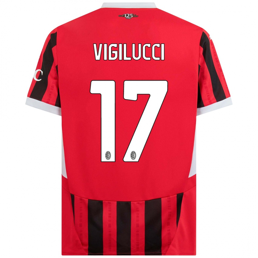 Bambino Maglia Valery Vigilucci #17 Rosso Nero Kit Gara Home 2024/25 Maglietta