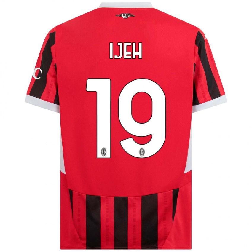 Bambino Maglia Evelyn Ijeh #19 Rosso Nero Kit Gara Home 2024/25 Maglietta