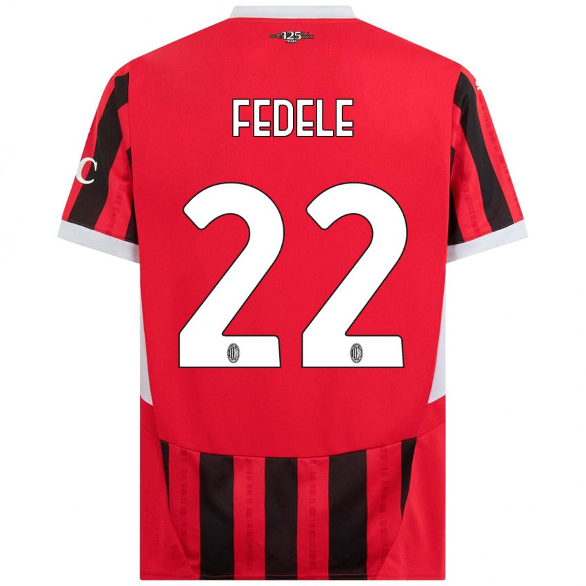 Bambino Maglia Noemi Fedele #22 Rosso Nero Kit Gara Home 2024/25 Maglietta