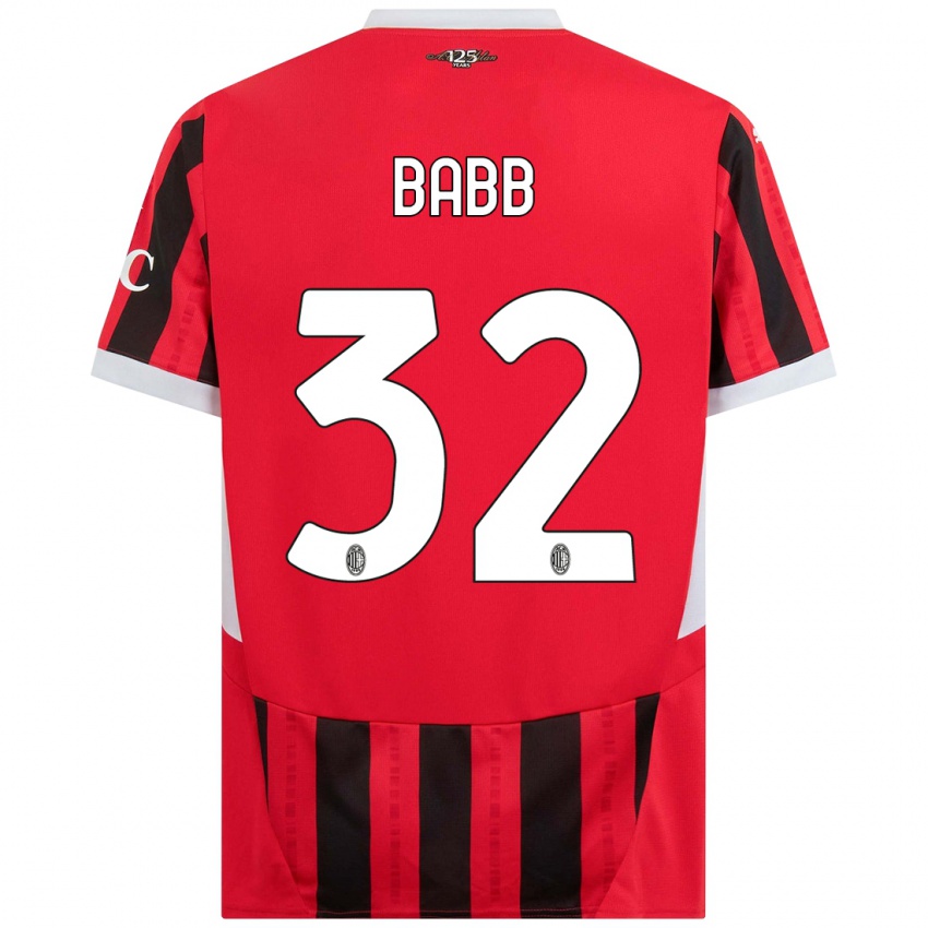 Bambino Maglia Selena Delia Babb #32 Rosso Nero Kit Gara Home 2024/25 Maglietta