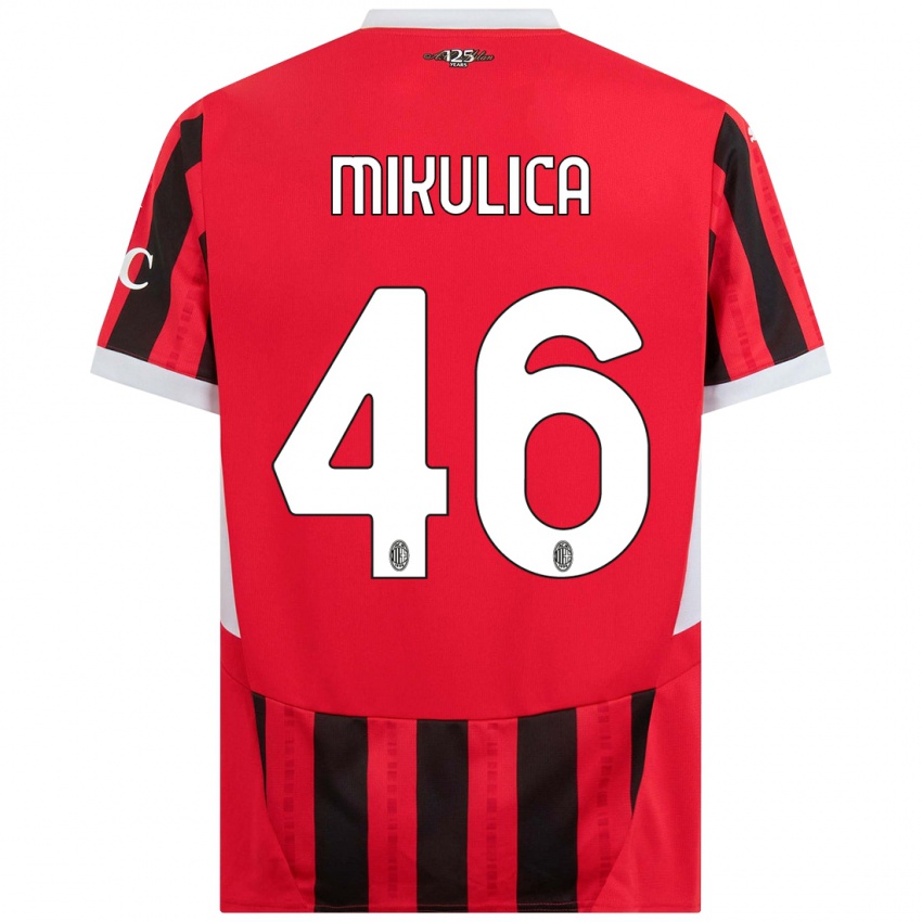 Bambino Maglia Petra Mikulica #46 Rosso Nero Kit Gara Home 2024/25 Maglietta