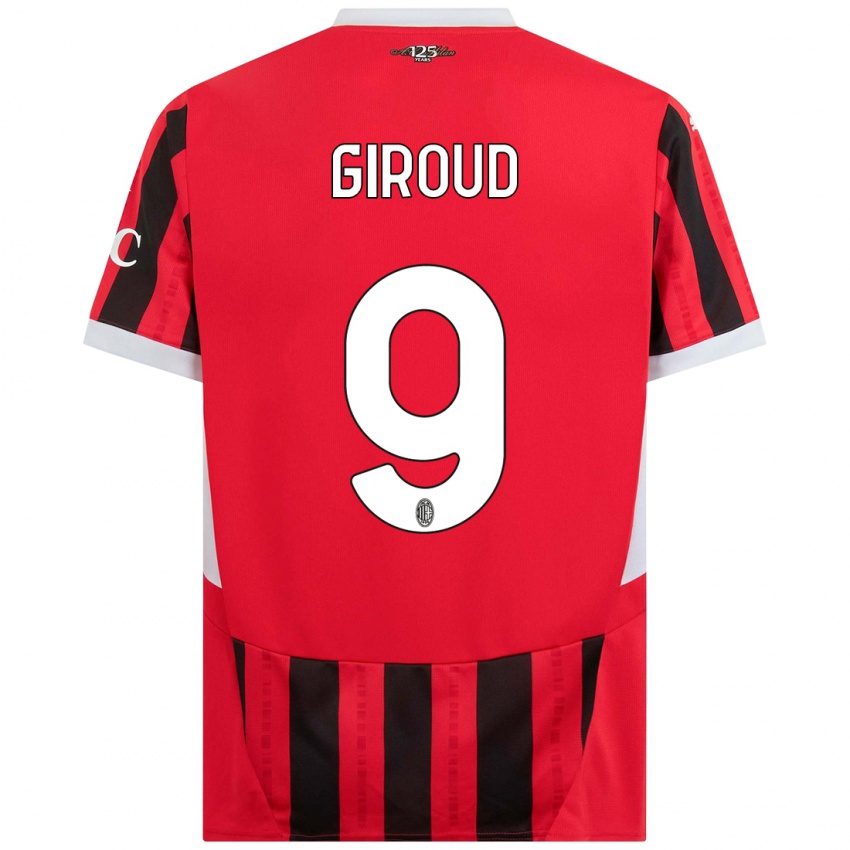 Bambino Maglia Olivier Giroud #9 Rosso Nero Kit Gara Home 2024/25 Maglietta