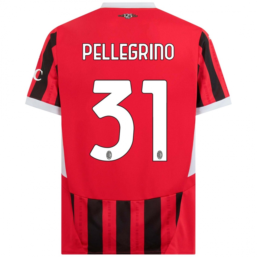 Bambino Maglia Marco Pellegrino #31 Rosso Nero Kit Gara Home 2024/25 Maglietta