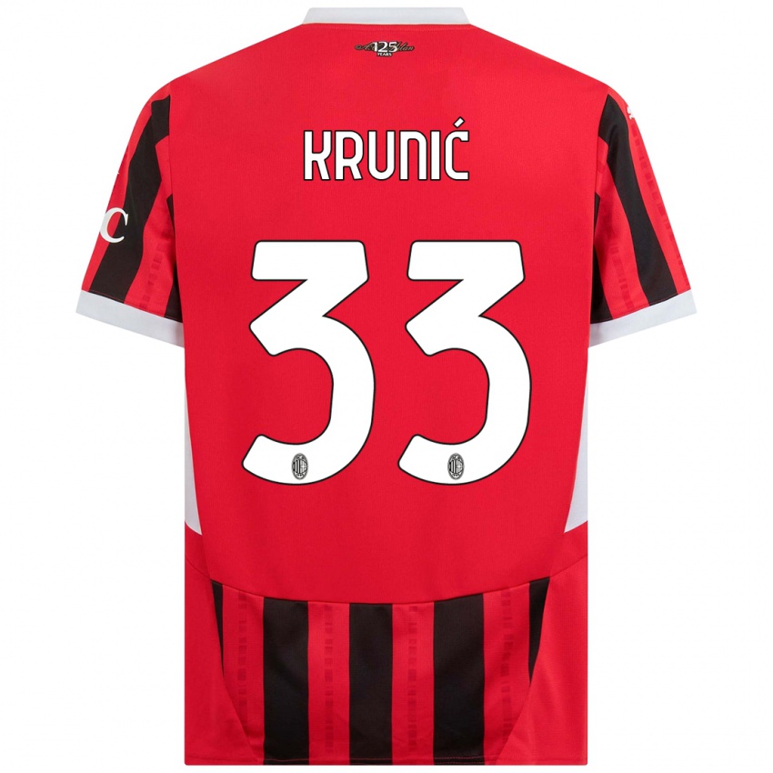 Bambino Maglia Rade Krunic #33 Rosso Nero Kit Gara Home 2024/25 Maglietta