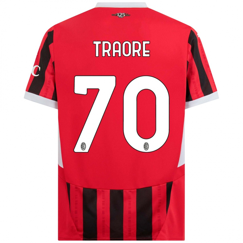 Bambino Maglia Chaka Traore #70 Rosso Nero Kit Gara Home 2024/25 Maglietta