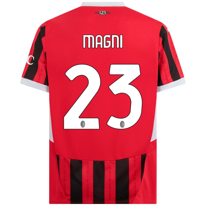 Bambino Maglia Vittorio Magni #23 Rosso Nero Kit Gara Home 2024/25 Maglietta