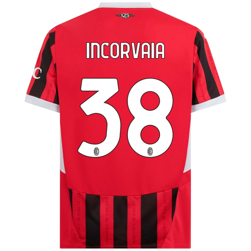 Bambino Maglia Giovanni Incorvaia #38 Rosso Nero Kit Gara Home 2024/25 Maglietta