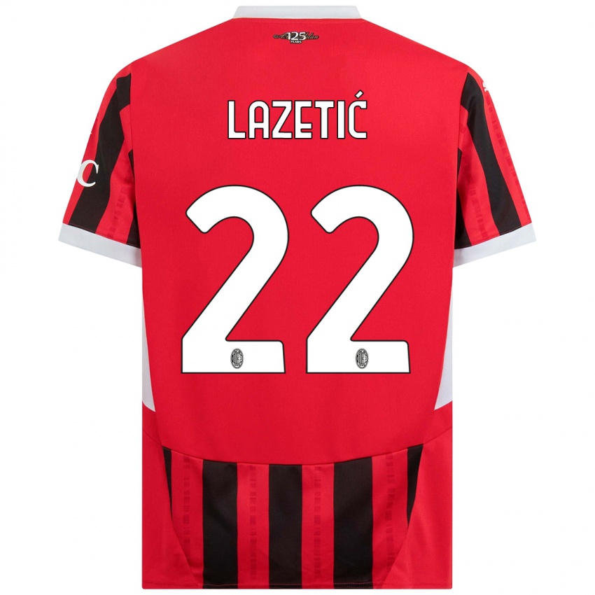 Bambino Maglia Marko Lazetic #22 Rosso Nero Kit Gara Home 2024/25 Maglietta