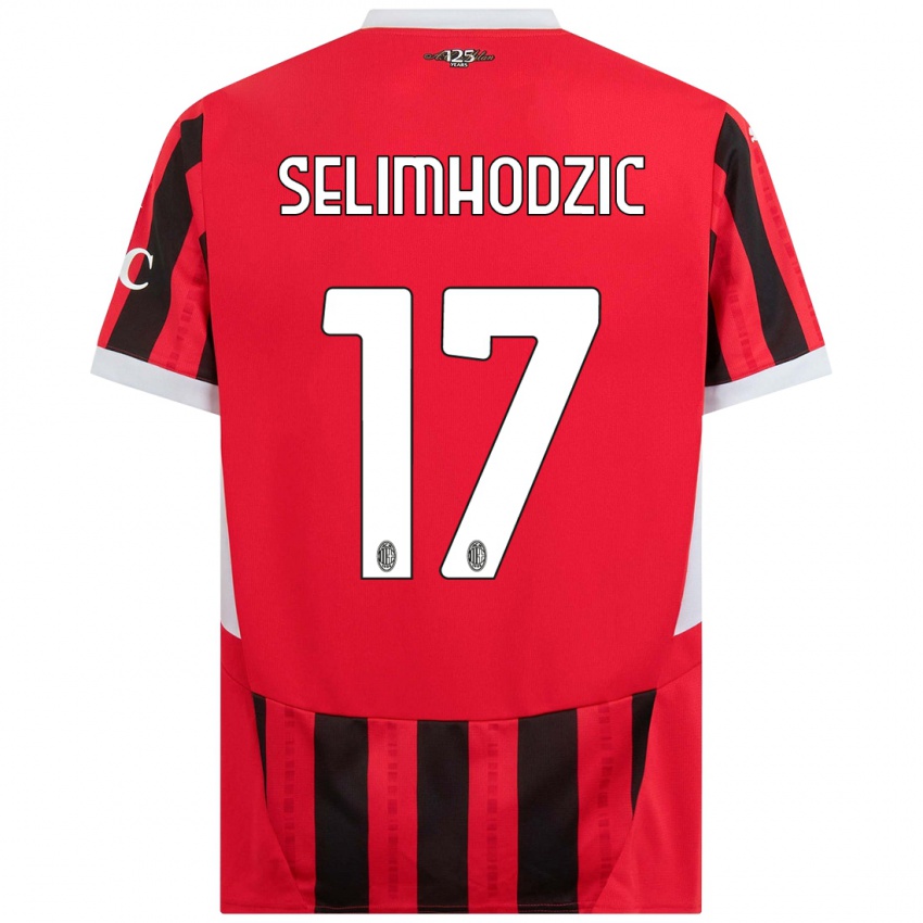 Bambino Maglia Noa Selimhodzic #17 Rosso Nero Kit Gara Home 2024/25 Maglietta