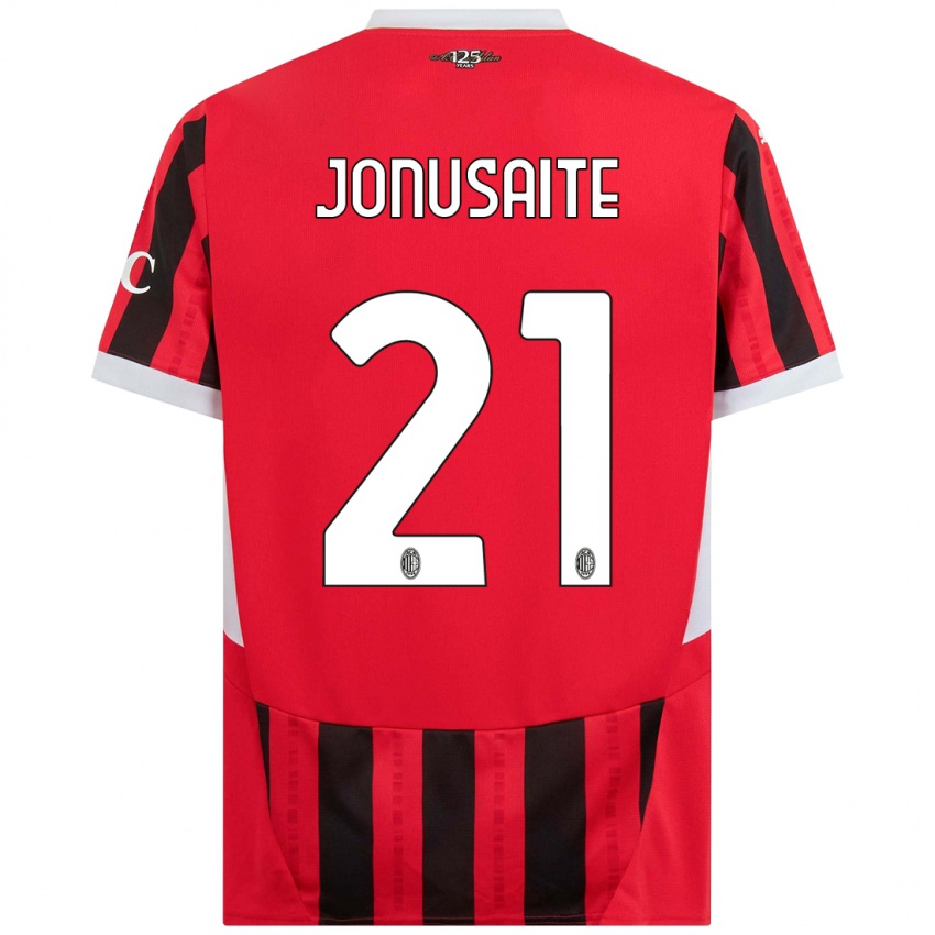 Bambino Maglia Rimante Jonusaite #21 Rosso Nero Kit Gara Home 2024/25 Maglietta