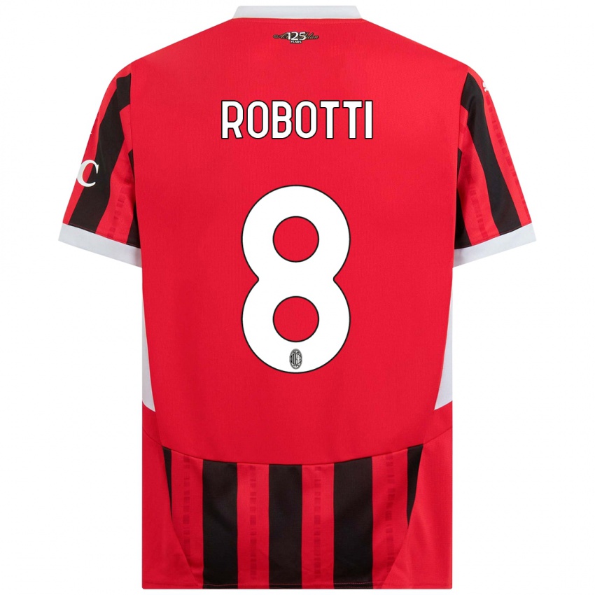 Bambino Maglia Giovanni Robotti #8 Rosso Nero Kit Gara Home 2024/25 Maglietta