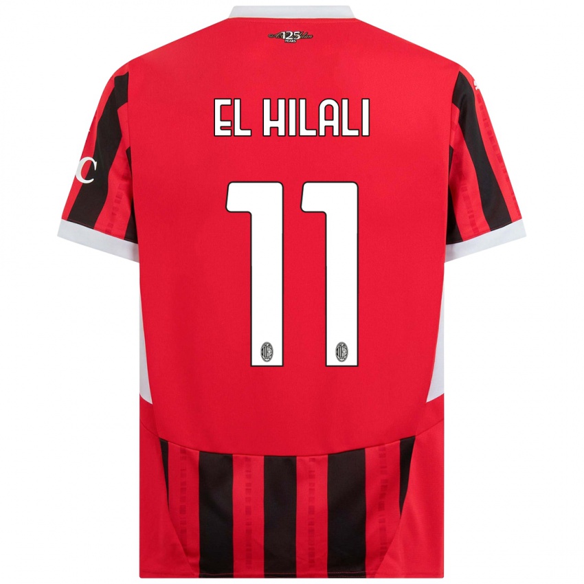 Bambino Maglia Youns El Hilali #11 Rosso Nero Kit Gara Home 2024/25 Maglietta